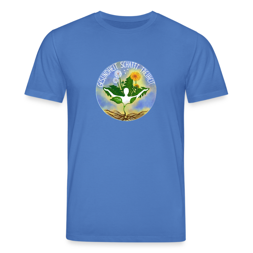 Gesundheit schafft Freiheit (3) / 100% Bio T-Shirt Herren (weiß) - Achtsames Blau