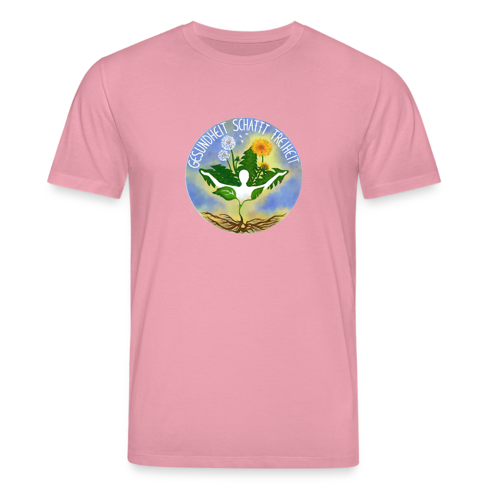Gesundheit schafft Freiheit (3) / 100% Bio T-Shirt Herren (weiß) - Lila Traum