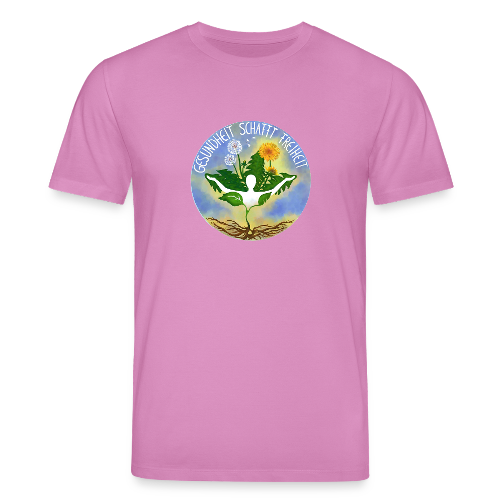 Gesundheit schafft Freiheit (3) / 100% Bio T-Shirt Herren (weiß) - Pink