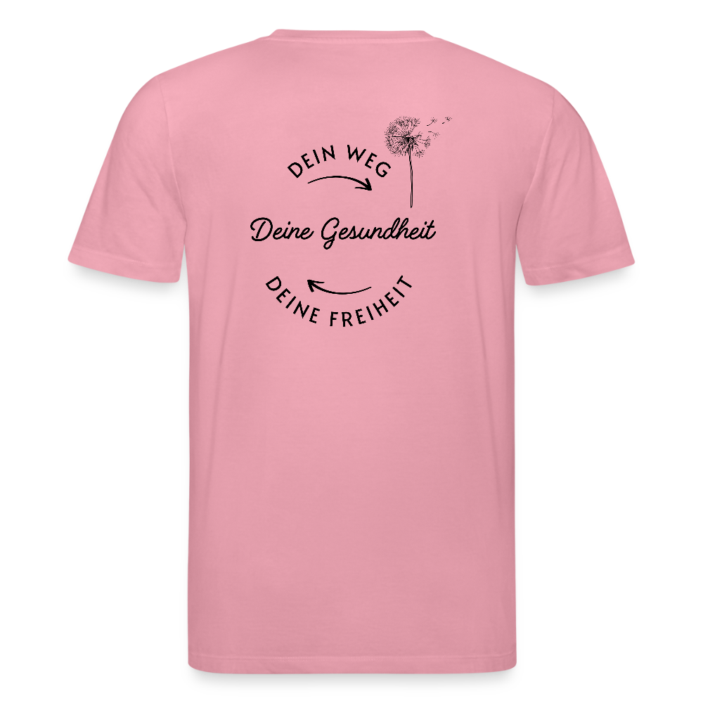 Gesundheit schafft Freiheit (3) / 100% Bio T-Shirt Herren (weiß) - Lila Traum