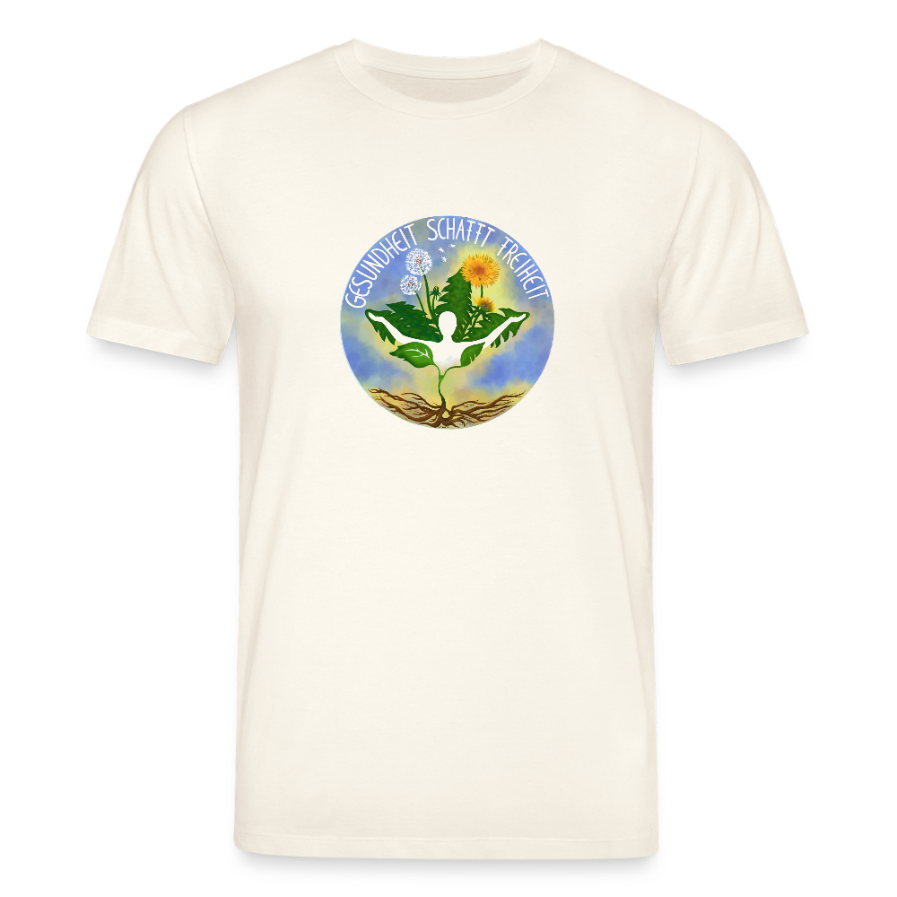 Gesundheit schafft Freiheit (3) / 100% Bio T-Shirt Herren (weiß) - Naturweiß