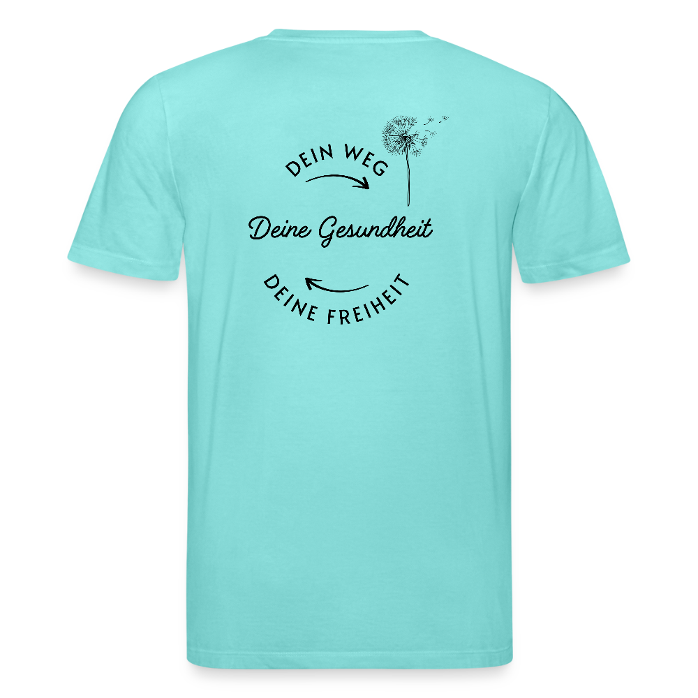 Gesundheit schafft Freiheit (3) / 100% Bio T-Shirt Herren (weiß) - Poolblau