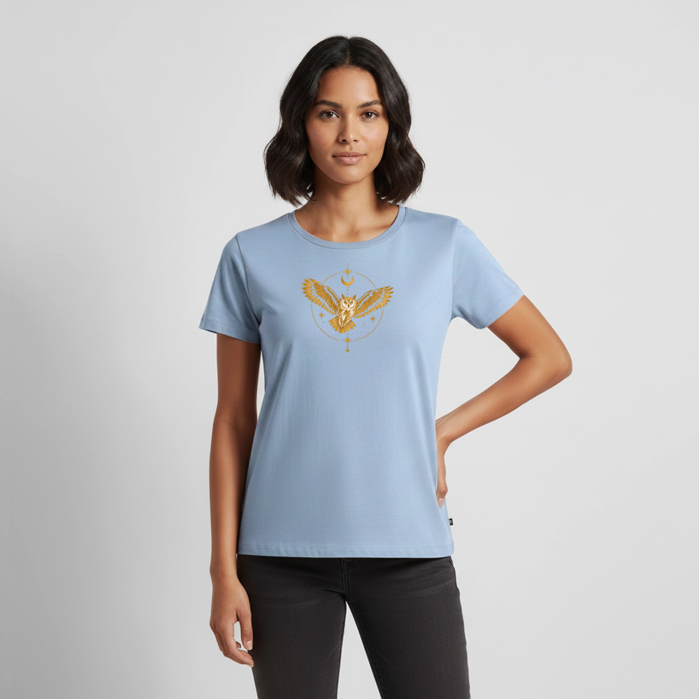 Die Eule / Gemeinsam losgehen - 100% BIO Frauen Premium T-Shirt - Hellblau