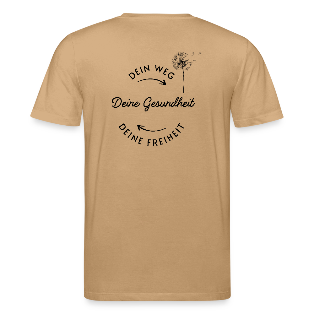 Gesundheit schafft Freiheit (3) / 100% Bio T-Shirt Herren (weiß) - Karamell