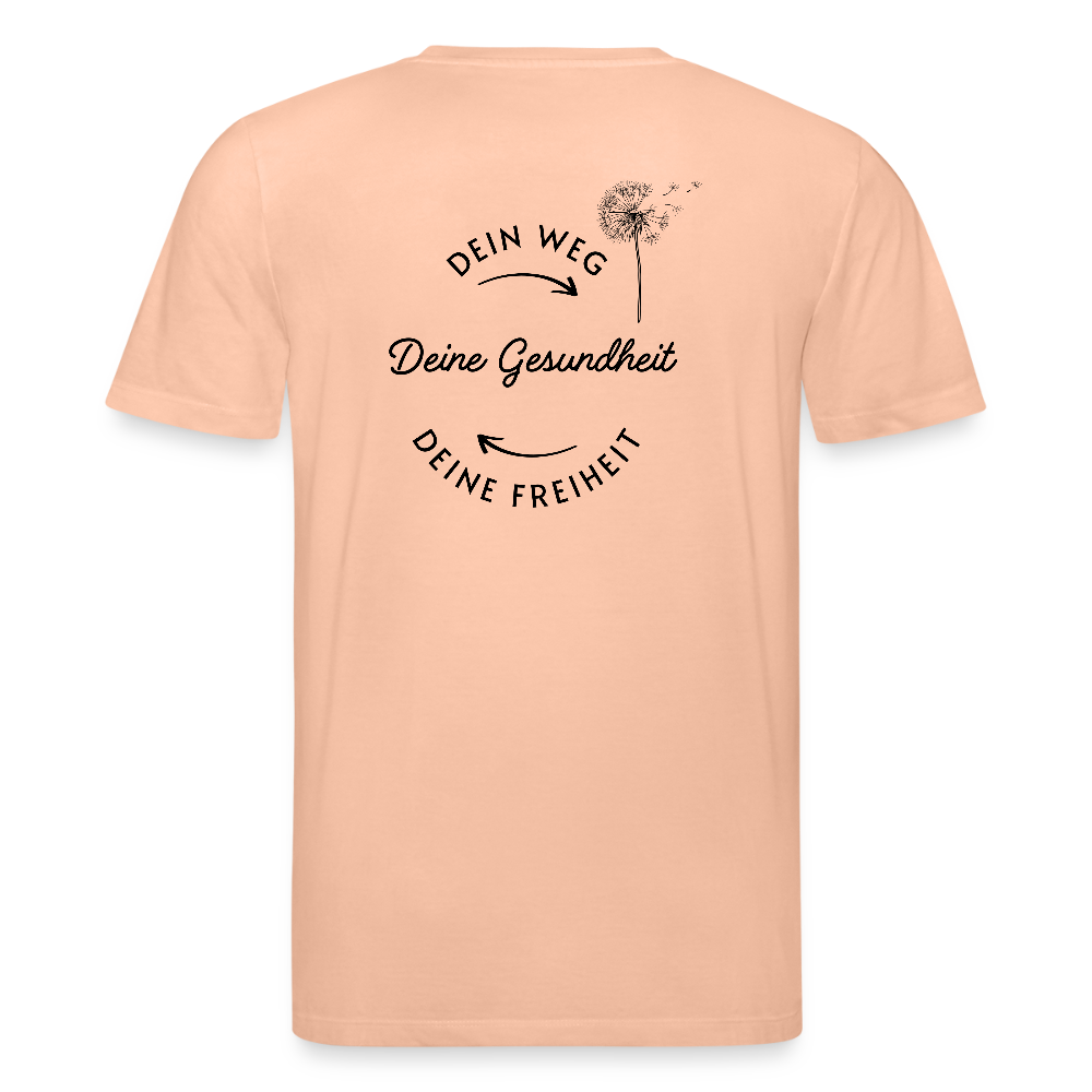 Gesundheit schafft Freiheit (3) / 100% Bio T-Shirt Herren (weiß) - Pfirsich