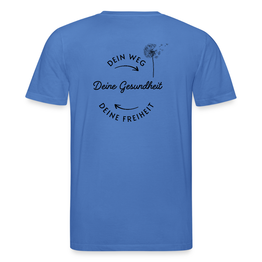 Gesundheit schafft Freiheit (3) / 100% Bio T-Shirt Herren (weiß) - Achtsames Blau