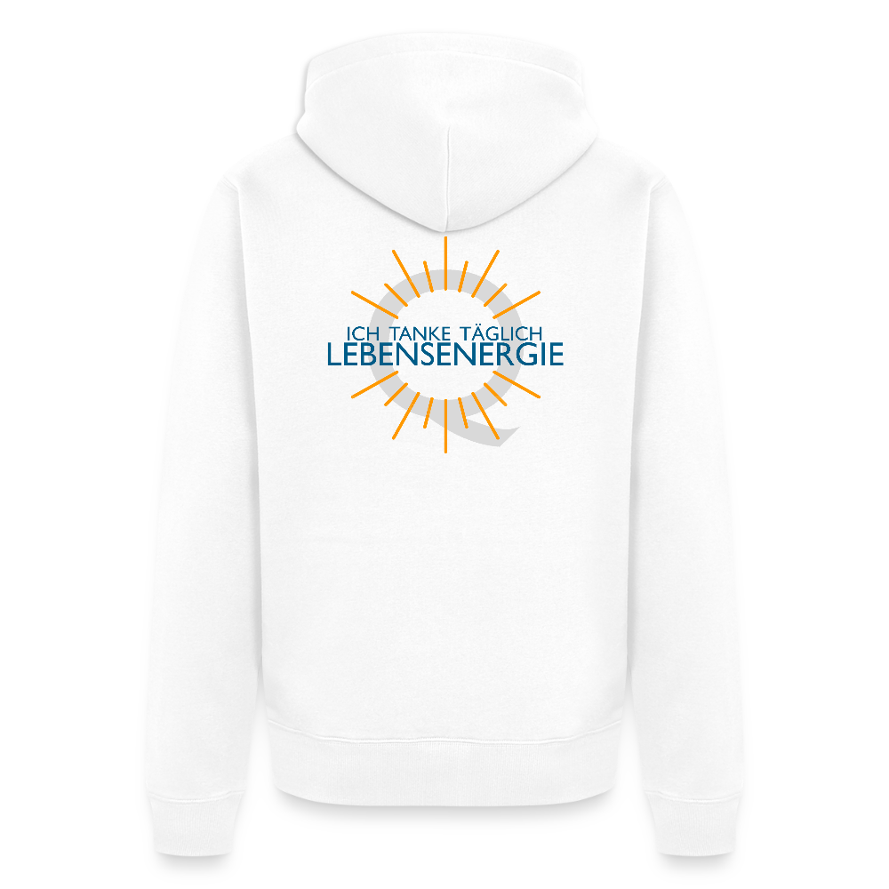 Aquion / Ich trinke - Unisex Premium Kapuzenjacke - Weiß