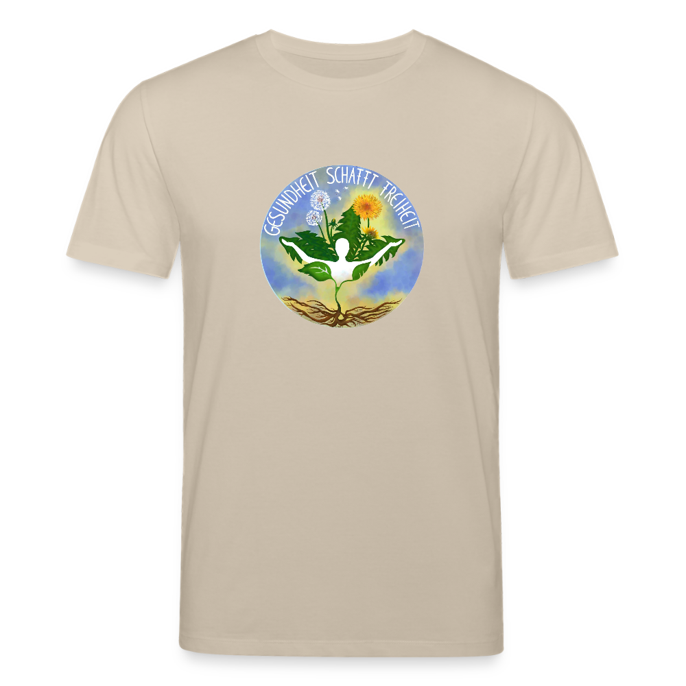 Gesundheit schafft Freiheit (3) / 100% Bio T-Shirt Herren (weiß) - Beige