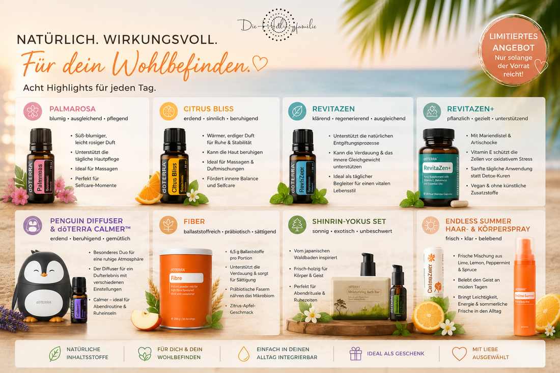 dōTERRA Monatsangebote August 2026 – Sommer, Selfcare & neue Lieblingsprodukte