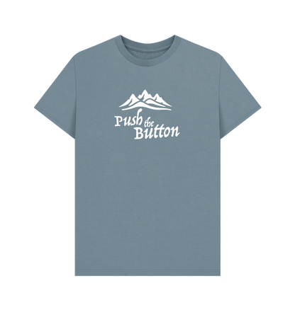 Stone Blue Button 100% Bio T-Shirt
