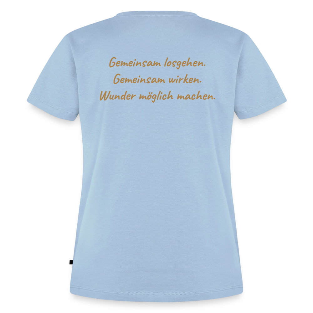 Die Eule / Gemeinsam losgehen - 100% BIO Frauen Premium T-Shirt - Hellblau