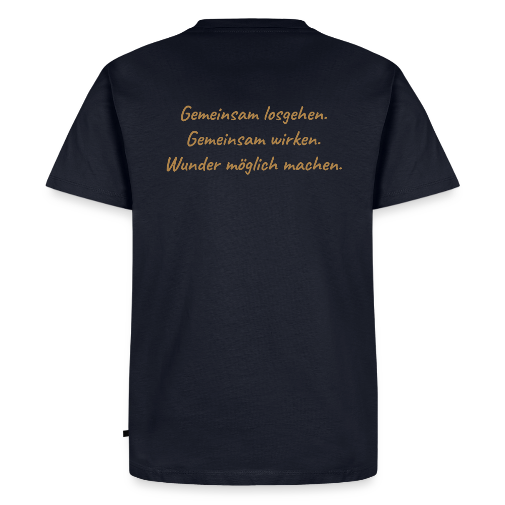 Die Eule / Gemeinsam losgehen - 100% BIO Männer Premium T-Shirt - Navy