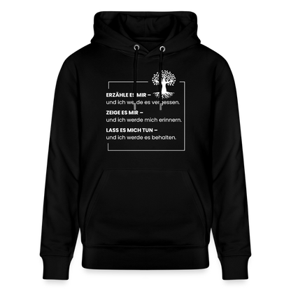 Wissen schafft Freiheit (Erzähle es mir) / Unisex Bio-Hoodie - Schwarz