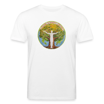 Wissen schafft Freiheit (Natürlich) / 100% Bio T-Shirt Herren - Weiß