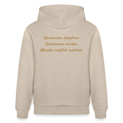 Die Eule / Gemeinsam losgehen - 100% BIO Unisex Bio-Hoodie CRUISER - Beige