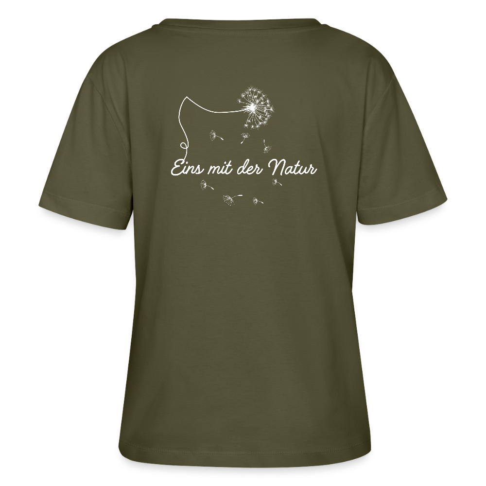 Gesundheit schafft Freiheit (Eins mit der Natur) / 100% Bio Frauen T-Shirt Relaxed Rundhals - Khaki