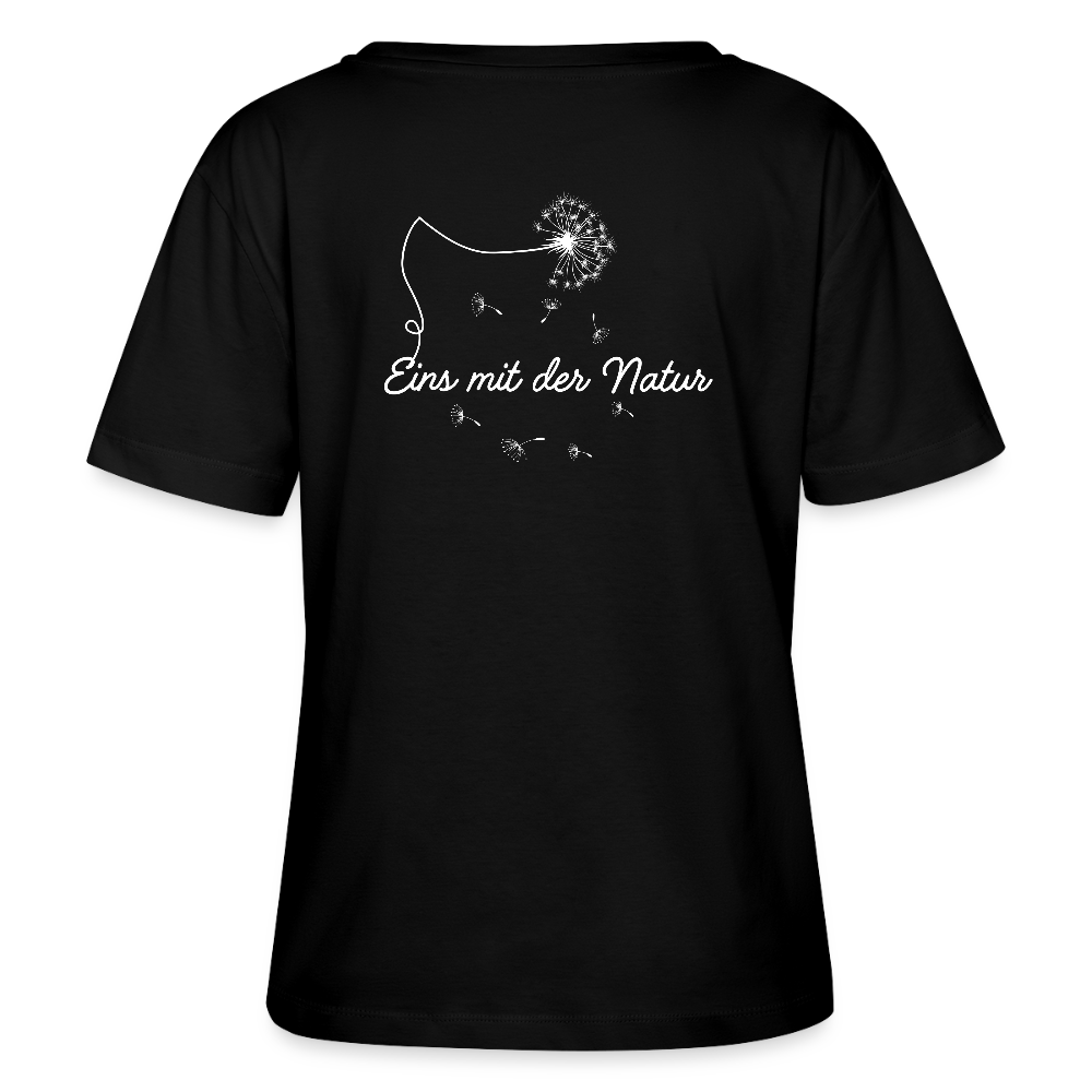 Gesundheit schafft Freiheit (Eins mit der Natur) / 100% Bio Frauen T-Shirt Relaxed Rundhals - Schwarz