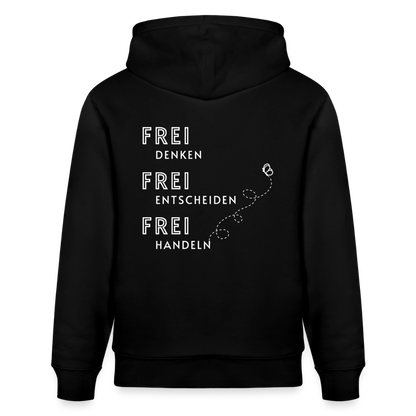 Gesundheit schafft Freiheit (FREI) / 100% Bio Unisex-Kapuzenpullover - Schwarz