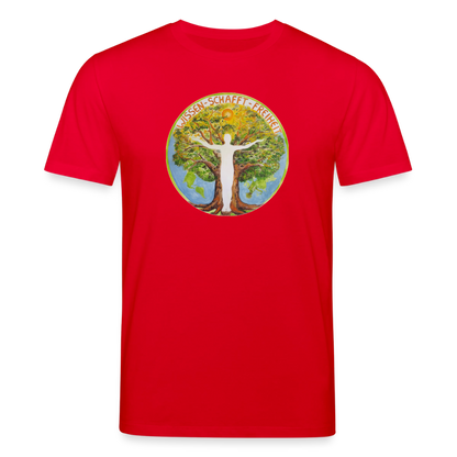 Wissen schafft Freiheit (Natürlich) / 100% Bio T-Shirt Herren - Rot