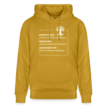 Wissen schafft Freiheit (Erzähle es mir) / Unisex Bio-Hoodie - Ocker