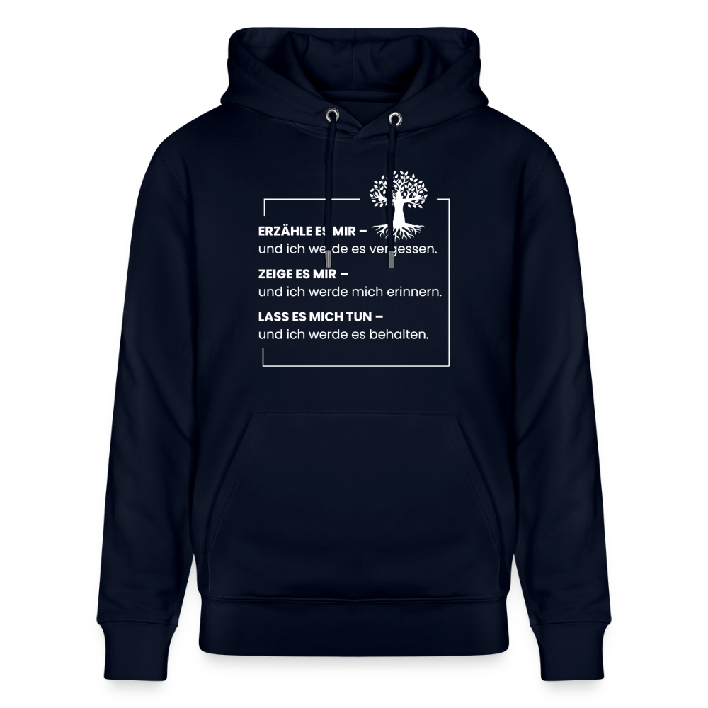 Wissen schafft Freiheit (Erzähle es mir) / Unisex Bio-Hoodie - Navy