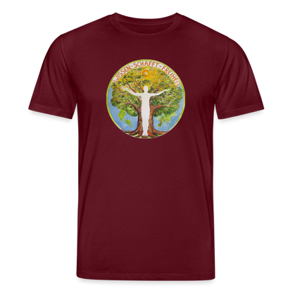 Wissen schafft Freiheit (Natürlich) / 100% Bio T-Shirt Herren - Burgunderrot
