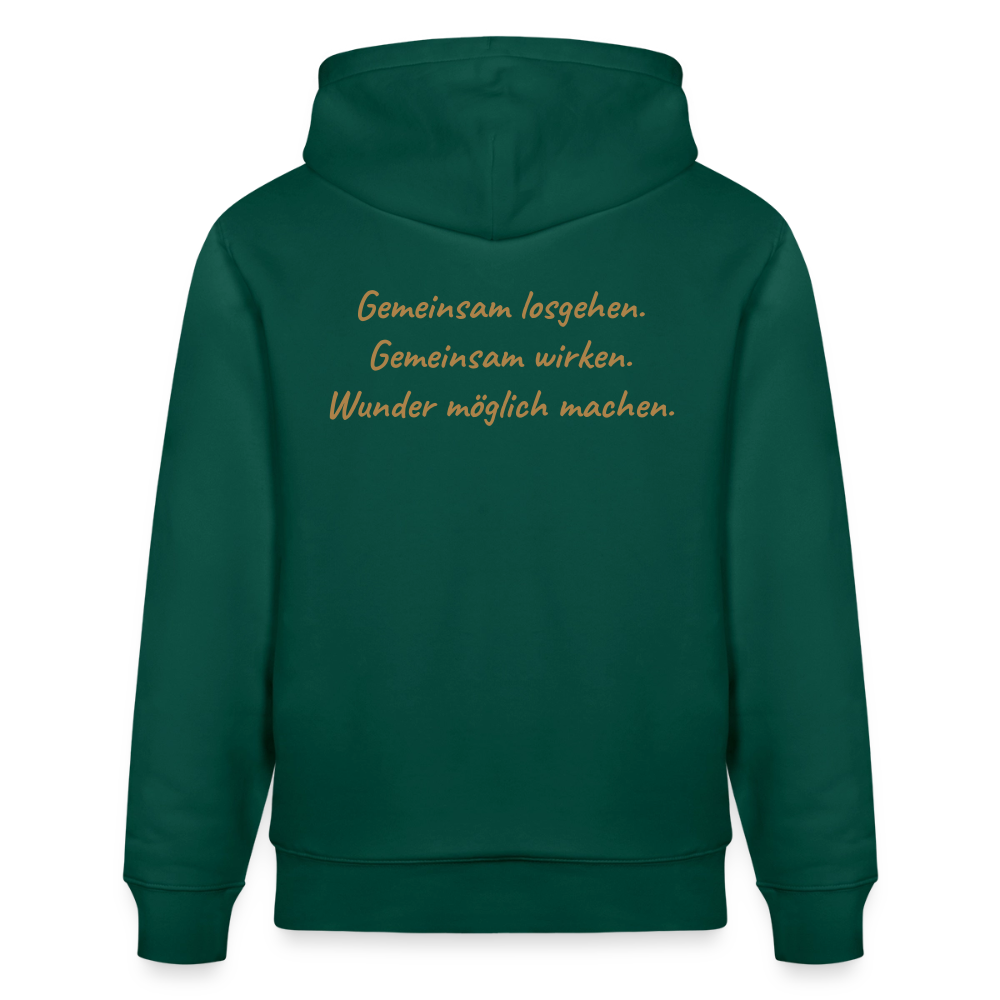 Die Eule / Gemeinsam losgehen - 100% BIO Unisex Bio-Hoodie CRUISER - Forest