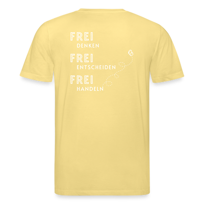 Gesundheit schafft Freiheit (FREI) / 100% Bio T-Shirt Herren - Gelb Viva 