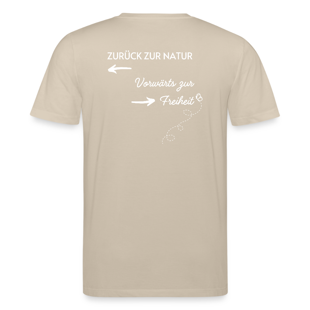 Gesundheit schafft Freiheit (Zurück zur Natur) / 100% Bio T-Shirt Herren - Beige