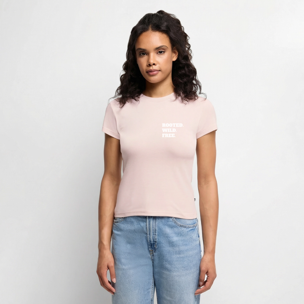 ROOTED - SLIM FIT Frauen Organic T-Shirt - Puderrosa