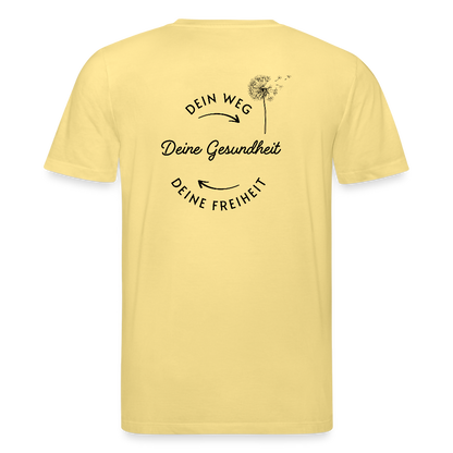 Gesundheit schafft Freiheit (3) / 100% Bio T-Shirt Herren (weiß) - Gelb Viva 