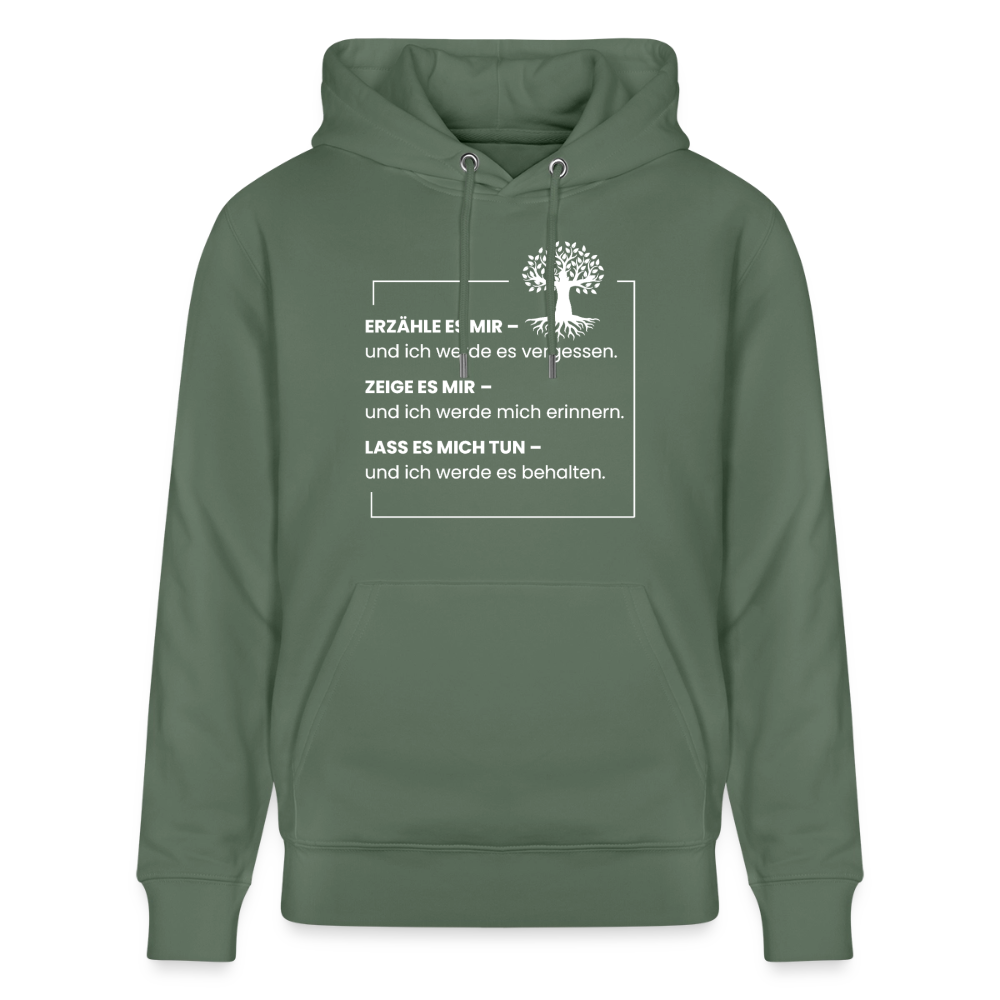 Wissen schafft Freiheit (Erzähle es mir) / Unisex Bio-Hoodie - Tanngrün