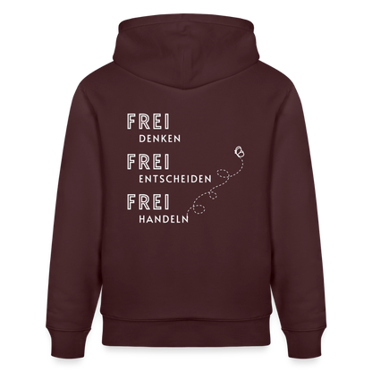 Gesundheit schafft Freiheit (FREI) / 100% Bio Unisex-Kapuzenpullover - Maroon