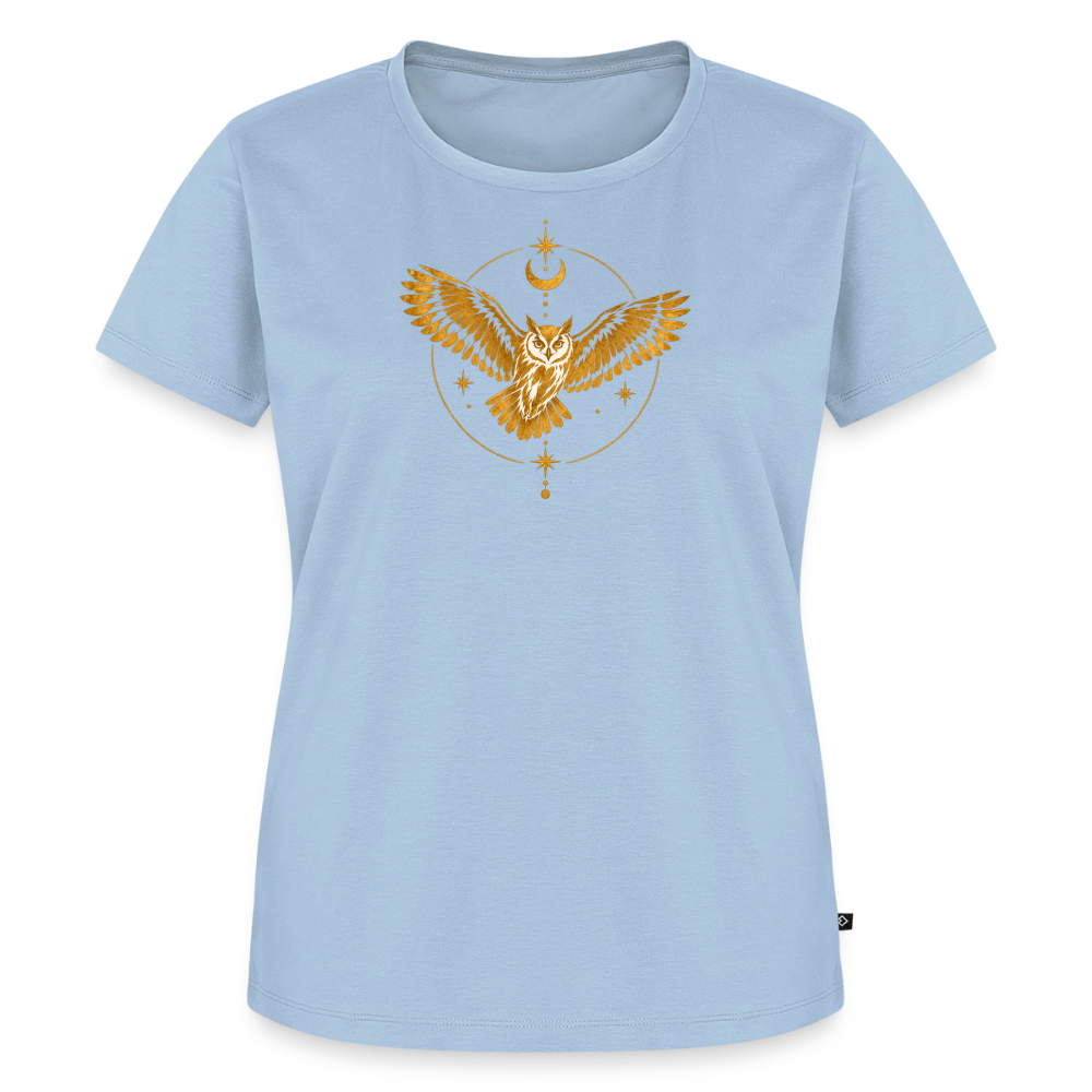 Die Eule / Gemeinsam losgehen - 100% BIO Frauen Premium T-Shirt - Hellblau