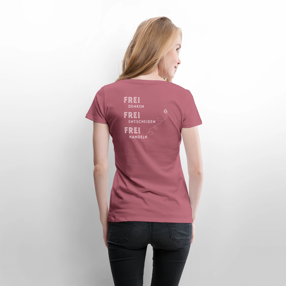 Gesundheit schafft Freiheit (FREI) / 100% Bio Frauen Premium T-Shirt (weiß) - Mauve