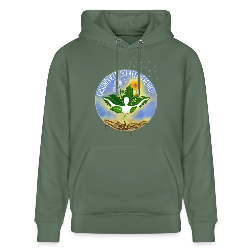 Gesundheit schafft Freiheit (FREI) / 100% Bio Unisex-Kapuzenpullover - Tanngrün