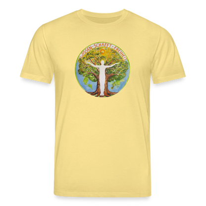 Wissen schafft Freiheit (Natürlich) / 100% Bio T-Shirt Herren - Gelb Viva 