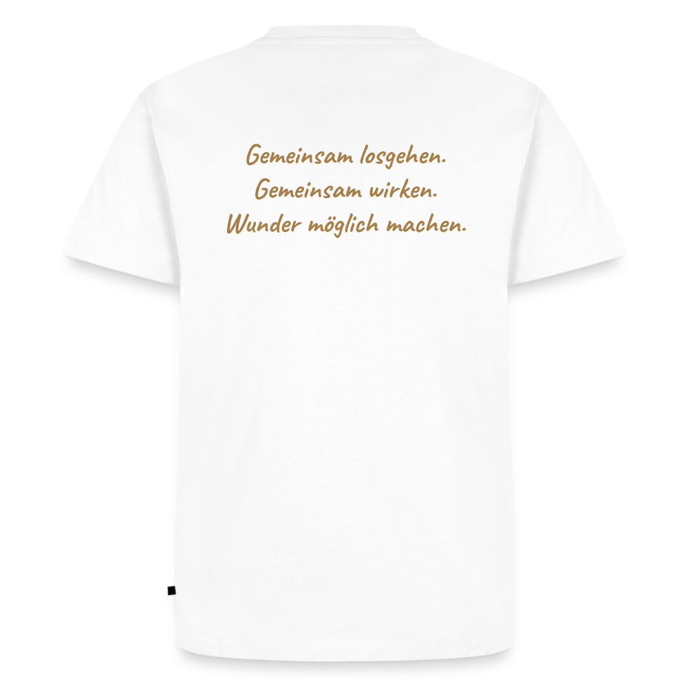 Die Eule / Gemeinsam losgehen - 100% BIO Männer Premium T-Shirt - Weiß