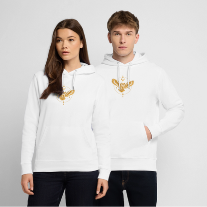 Die Eule / Gemeinsam losgehen - 100% BIO Unisex Bio-Hoodie CRUISER - Weiß