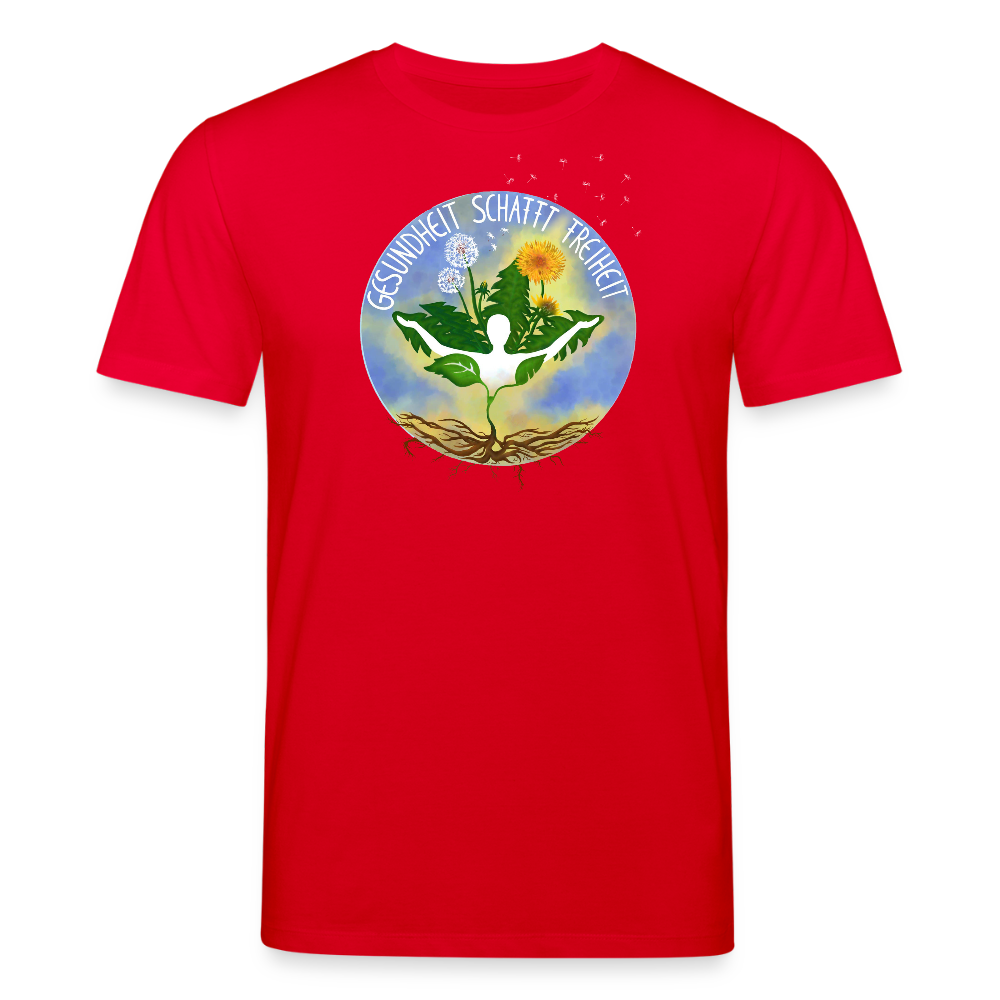 Gesundheit schafft Freiheit (Natur ist kein Trend) / 100% Bio T-Shirt Herren - Rot