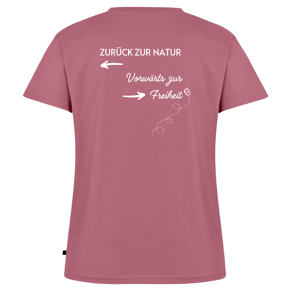 Gesundheit schafft Freiheit (Zurück zur Natur) / 100% Bio Frauen Bio-T-Shirt mit V-Ausschnitt - Mauve