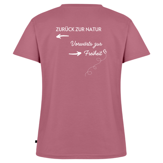Gesundheit schafft Freiheit (Zurück zur Natur) / 100% Bio Frauen Bio-T-Shirt mit V-Ausschnitt - Mauve