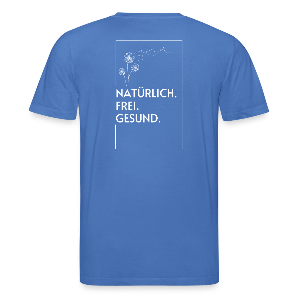 Gesundheit schafft Freiheit (Natürlich) / 100% Bio T-Shirt Herren - Achtsames Blau