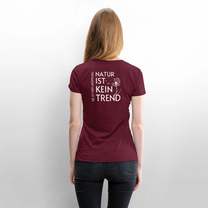 Gesundheit schafft Freiheit (Natur ist kein Trend) / 100% Bio Frauen Premium T-Shirt (weiß) - Burgunderrot