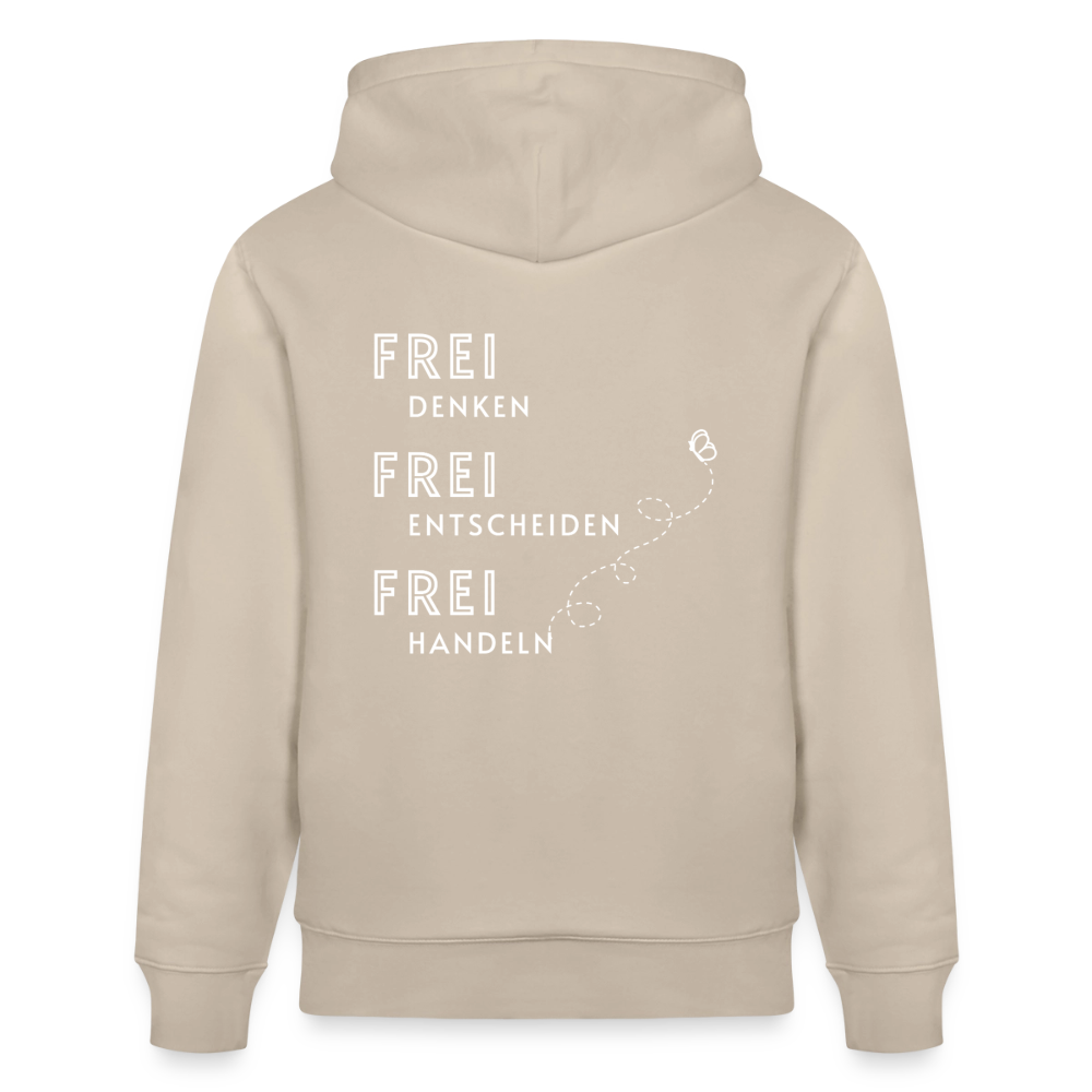 Gesundheit schafft Freiheit (FREI) / 100% Bio Unisex-Kapuzenpullover - Beige