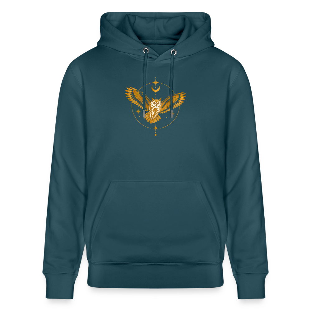 Die Eule / Gemeinsam losgehen - 100% BIO Unisex Bio-Hoodie CRUISER - Dunkles Petrol