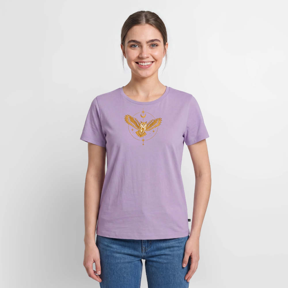 Die Eule / Gemeinsam losgehen - 100% BIO Frauen Premium T-Shirt - Lavendel