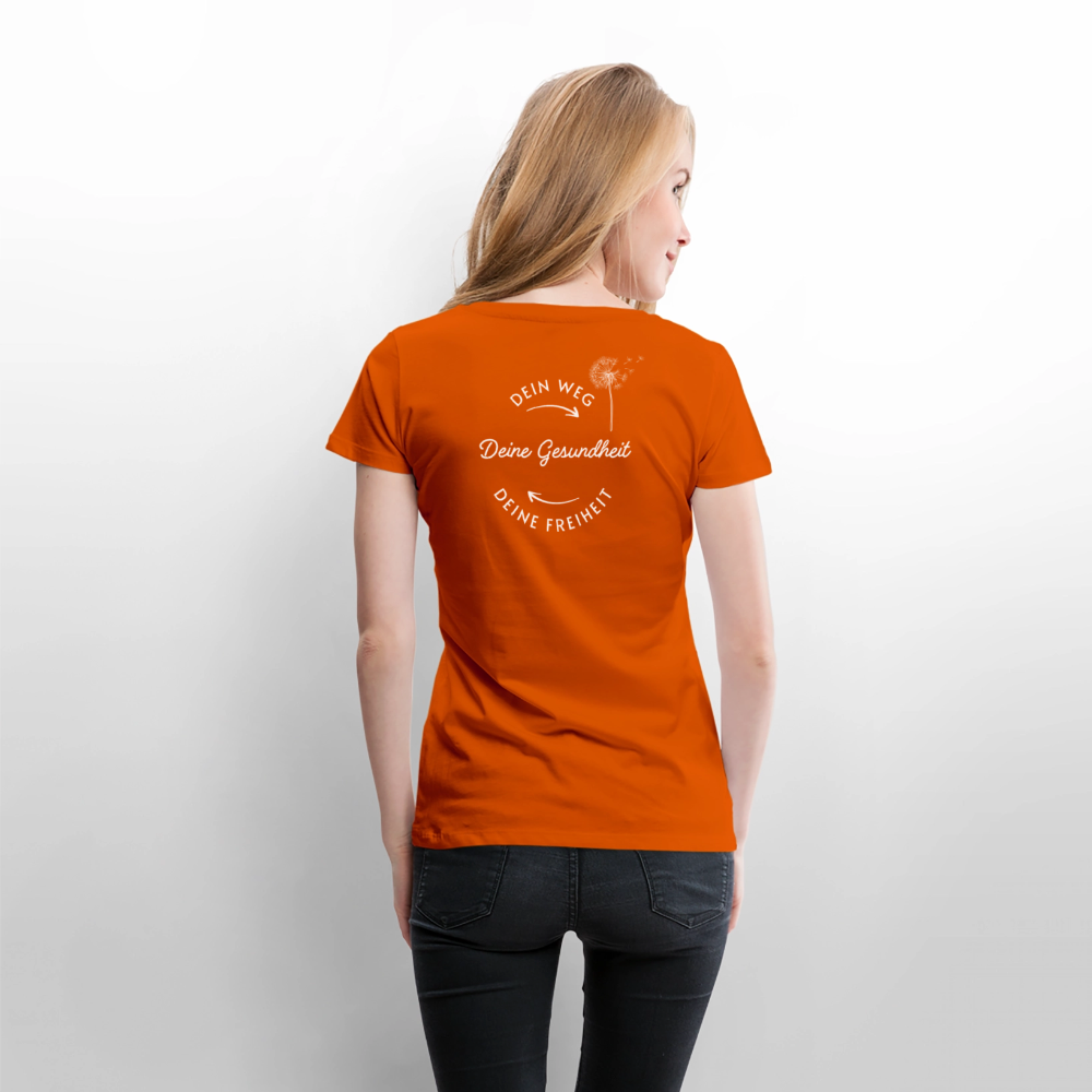 Gesundheit schafft Freiheit (1) / 100% Bio Frauen Premium T-Shirt (weiß) - Orange 