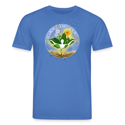 Gesundheit schafft Freiheit (Natürlich) / 100% Bio T-Shirt Herren - Achtsames Blau