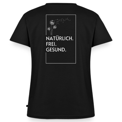 Gesundheit schafft Freiheit (Natürlich) / 100% Bio Frauen Bio-T-Shirt mit V-Ausschnitt - Schwarz